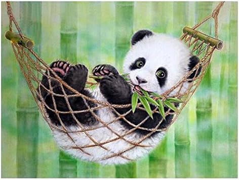 VKTECH Panda 5D DIY Gyémánt Festmény Teljes Kör Strassz Hímzés Készletek 16 x 12 inch