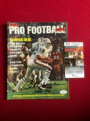 1973, Bob Griese,Dedikált (SZÖVETSÉG)PRO FOOTBALL Magazin (Vintage) - Dedikált NFL Magazinok