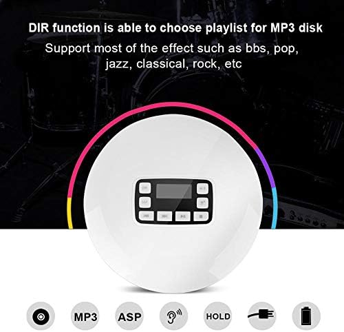 Lazmin Hordozható CD-Lejátszó, Bluetooth hi-fi Sztereó CD-Lejátszó Fejhallgató, LCD Kijelző, ASP Ütésálló, Használt Sport, Utazás,