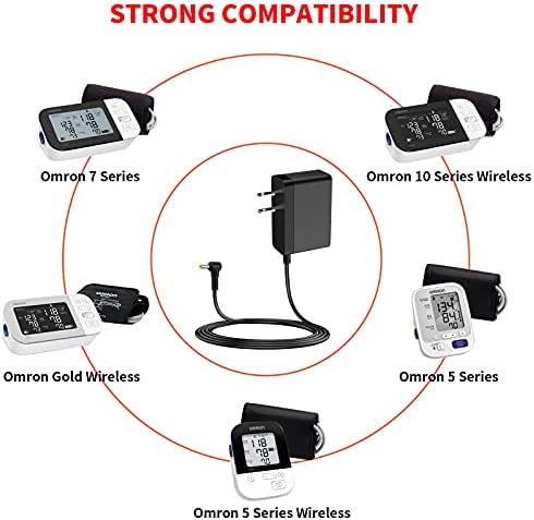 MEROM 6V AC Adapter Kompatibilis Omron Egészségügyi Felső Kar vérnyomásmérő 5 7 10 Sorozat Tápkábel Csere, Töltő Hem-ADPTW5 BP742