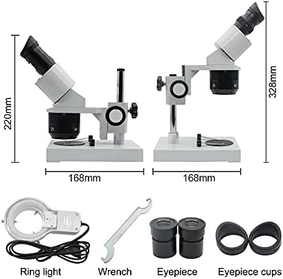 JIESEING 10X-20X-30X-40X Binokuláris Sztereó Mikroszkóp Megvilágított Ipari Mikroszkóp w/Szemlencse a órajavítás PCB-Ellenőrzés (Méret