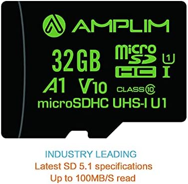 Amplim Micro SD Kártya 32 gb-os, 2 Csomag MicroSD Memória Plusz Adapter, MicroSDHC Class 10 UHS-én U1 V10 TF Extrém nagysebességű