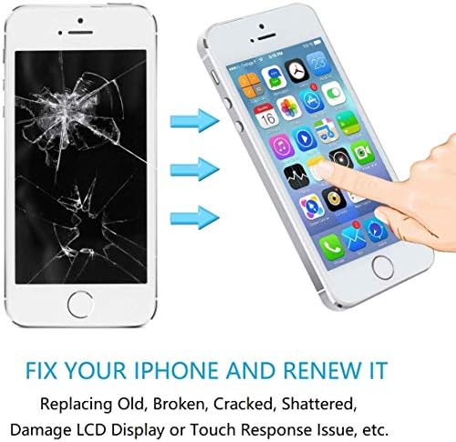 Képernyő Csere iPhone 5S/SE Fehér, 4 - os LCD Kijelző érintőképernyő Digitizer Csere a Teljes Összeállítás a Repair Tool Kit(5s, Fehér)