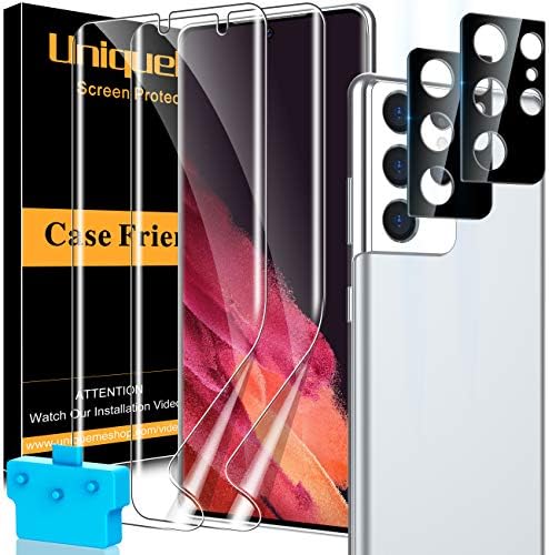 [2+2 Csomag ] UniqueMe képernyővédő fólia Kompatibilis a Samsung Galaxy S21 Ultra (6.8 hüvelyk), 2 Csomag TPU Puha képernyővédő fólia