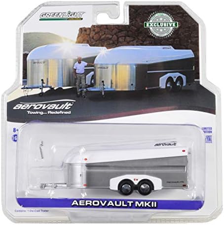 Aerovault MKII Pótkocsi Ezüst Fehér Felső Hobbi Kizárólagos 1/64 Fröccsöntött Modell által Greenlight 30008