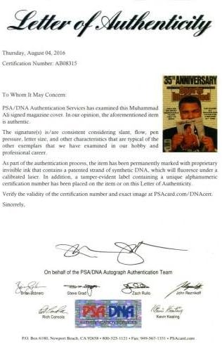 Muhammad Ali Aláírt Sports Illustrated címlapján Csak Dedikált PSA/DNS AB08315 - Dedikált Boksz Magazinok